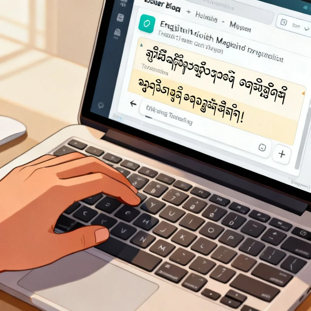 english to myanmar translate online illustration