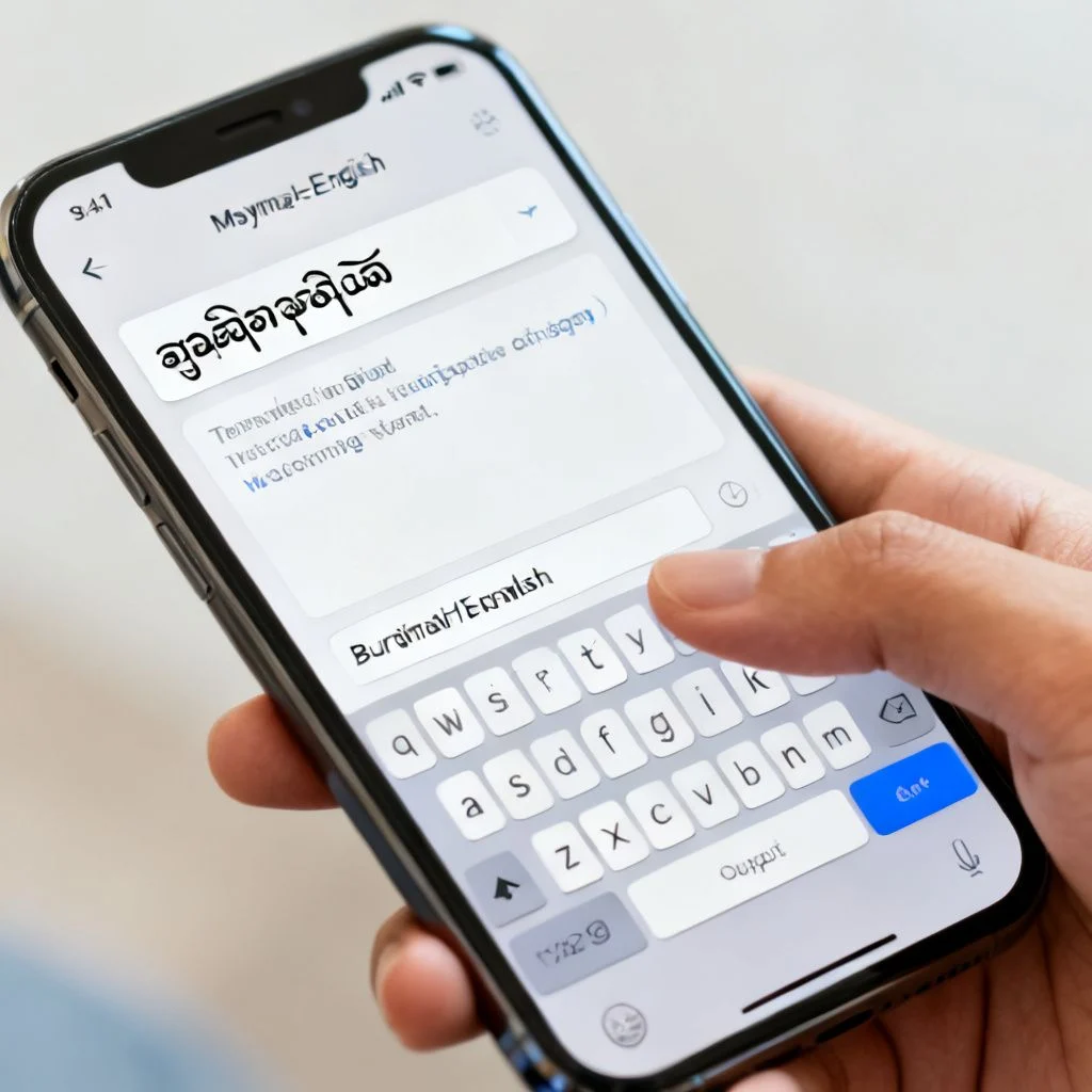 myanmar to english translate app illustration