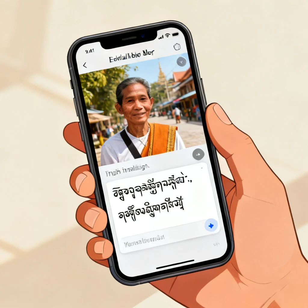 photo translate english to myanmar illustration