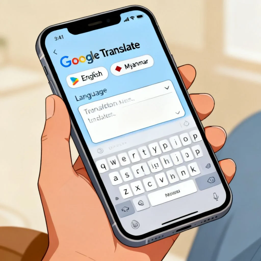translate english to myanmar google translate illustration