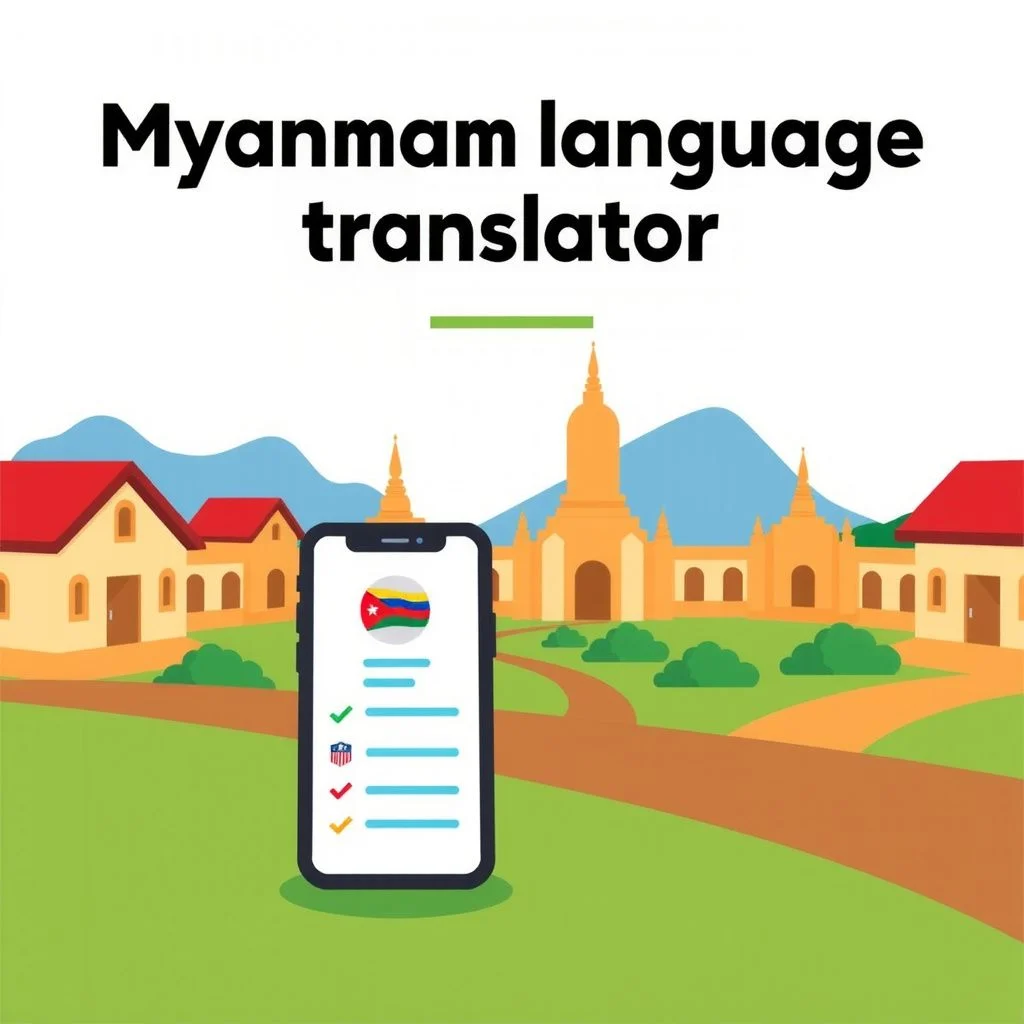 myanmar language translator illustration