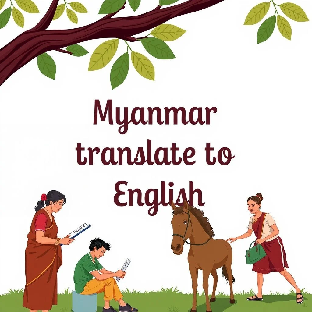 myanmar translate to english illustration