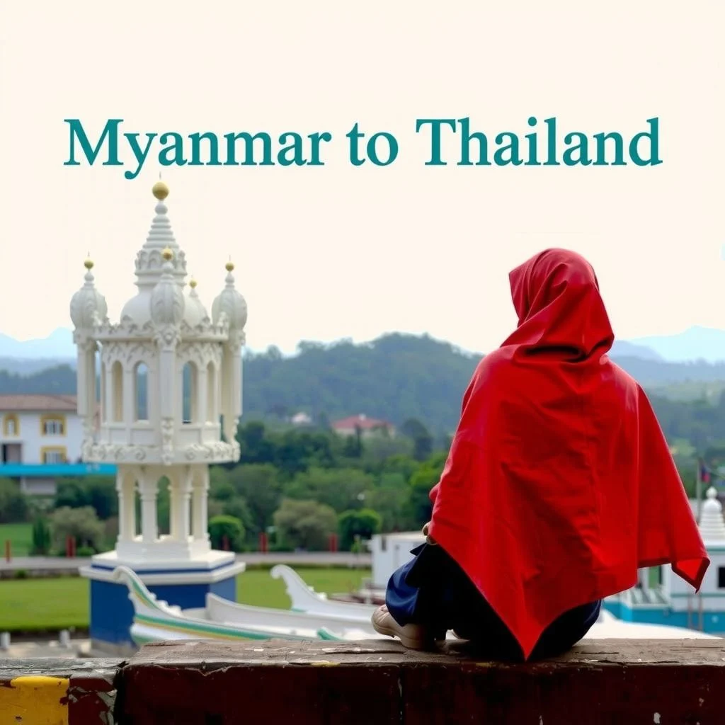 myanmar to thailand translate illustration