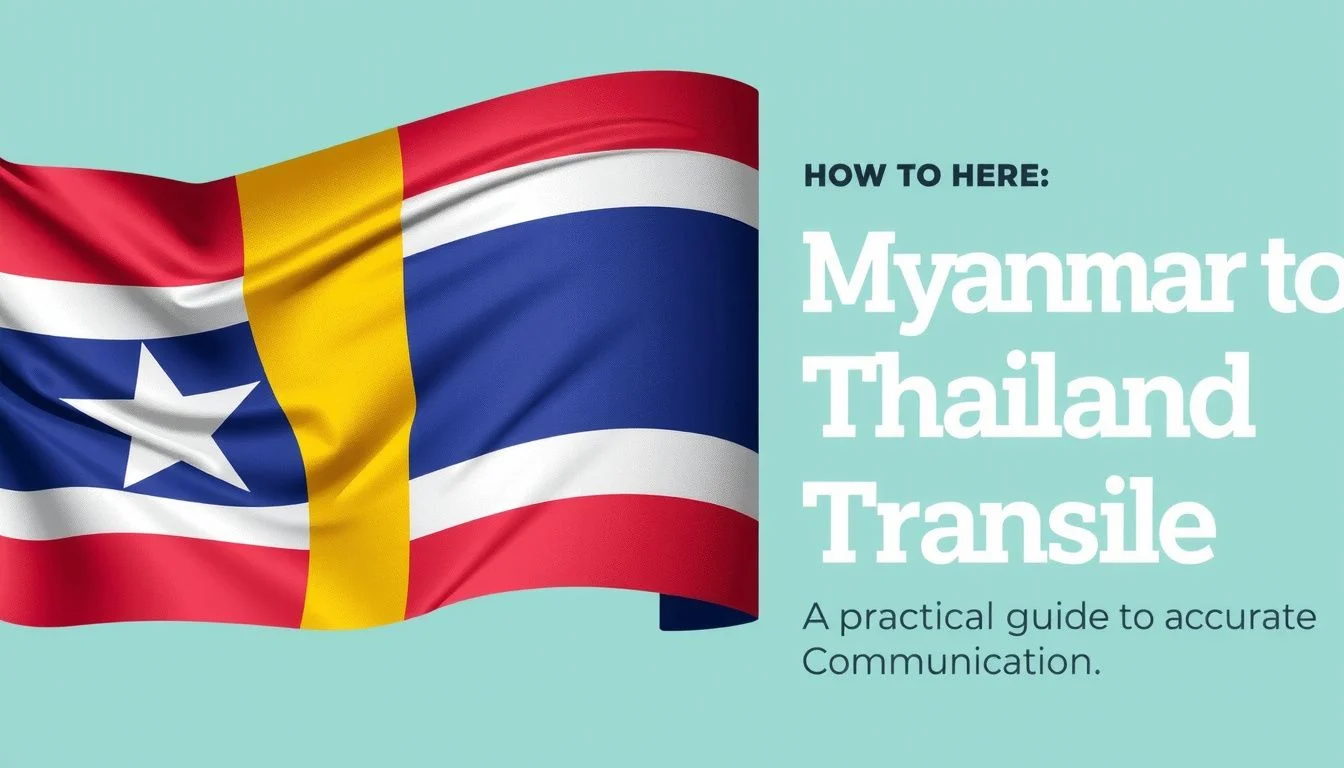Myanmar to Thailand Translate: A Practical Guide to Accurate Communication
